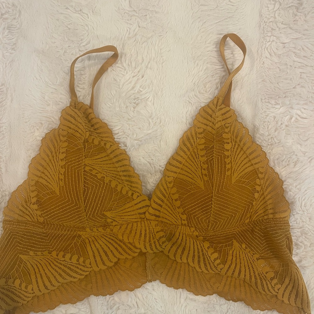 Elegant Mustard Lace Bralette
